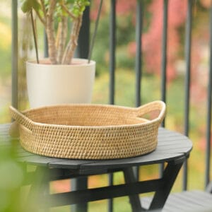 Handled Round Serving Tray (Medium)