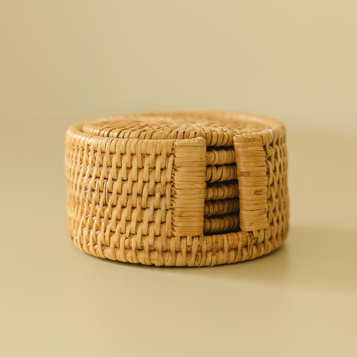 Round Coaster Set with Storage Box